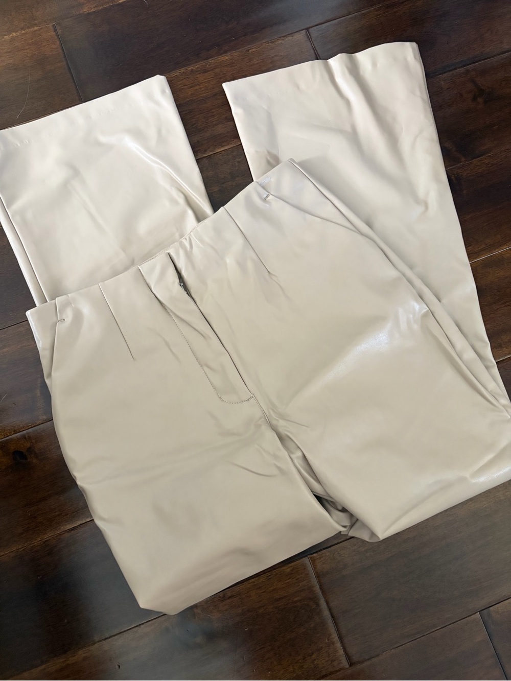 Faux-Leather Wide Leg Pants